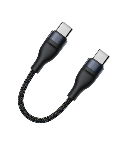 Short Charger Cable USB-C to USB-C PD 66W Braided for Samsung Android Heavy Duty