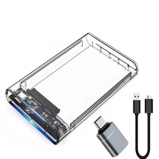 2.5" SATA SSD Hard Drive Enclosure USB 3.0 5Gbps UASP Transparent Case