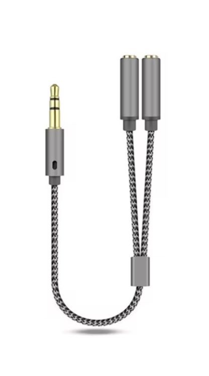 Audio Splitter Cable GOLD 3.5mm JACK Stereo Male to 2 Dual Female Y-Cable Lead - Image 3