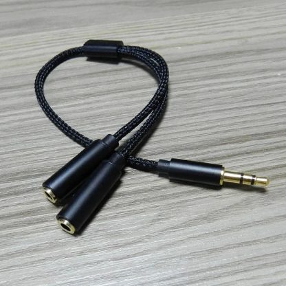 Audio Splitter Cable GOLD 3.5mm JACK Stereo Male to 2 Dual Female Y-Cable Lead - Image 5