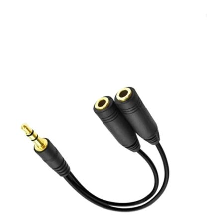 Audio Splitter Cable GOLD 3.5mm JACK Stereo Male to 2 Dual Female Y-Cable Lead - Image 9