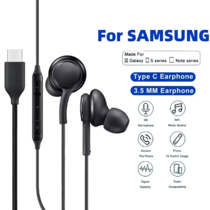 USB-C Type-C Headphone Earphone with Mic For Samsung Huawei Xiaomi Android - Image 3