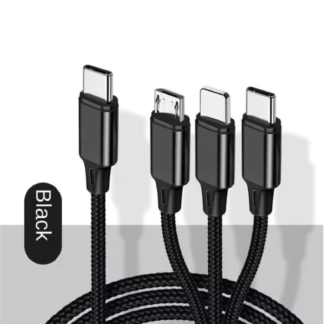 3 in 1 USBc Braided Quick Charge Cable Fast Type C For iphone Samsung Huawei BLA